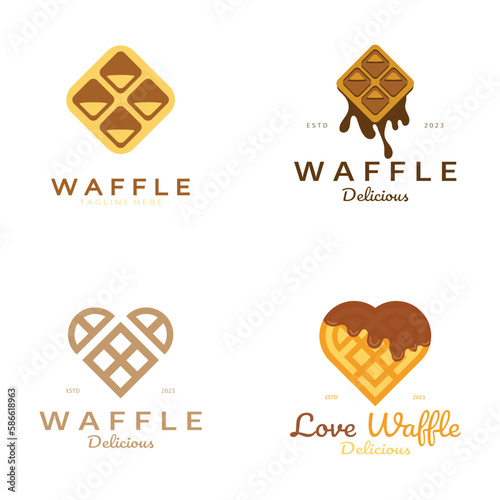 waffle logo simple illustration design,for pastry shop,emblem,badge,bakery business,pastry,bakery,vector