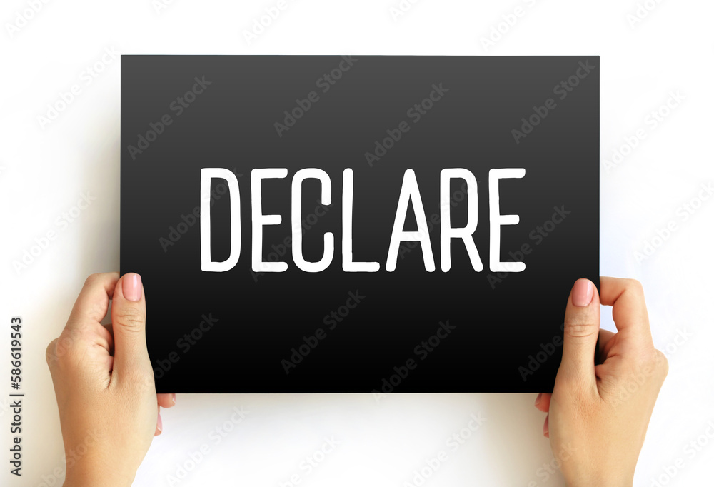 Declare text on card, concept background Declare text on card, concept background