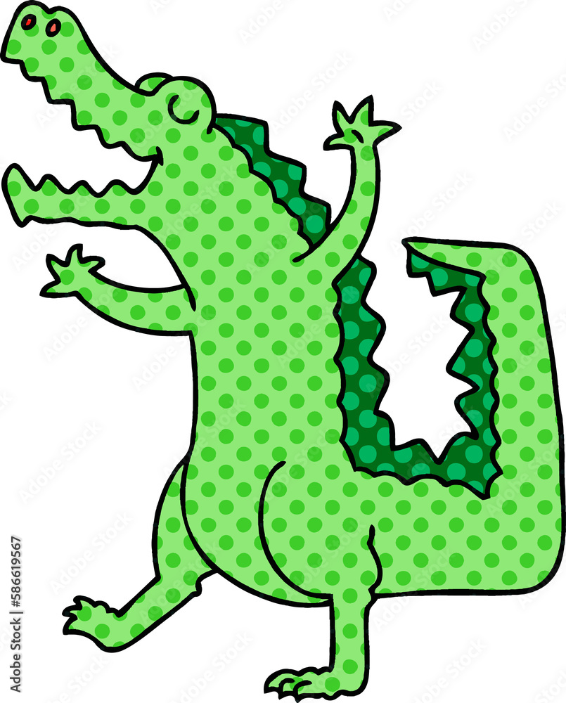 Fototapeta premium quirky comic book style cartoon crocodile