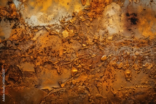 Rust and Decay Patterns on Metal Surface