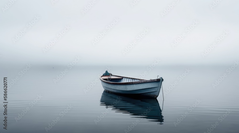 a  beautiful boat on the sea hyper-realistic, generative AI