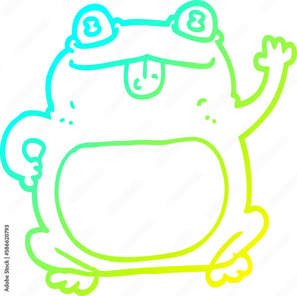 cold gradient line drawing cartoon frog cold gradient line drawing cartoon frog