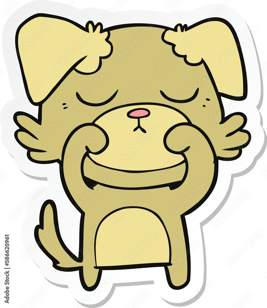 sticker of a cute cartoon dog sticker of a cute cartoon dog