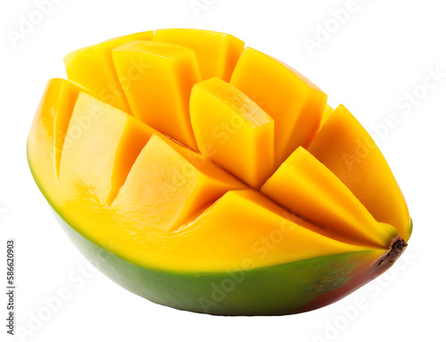 Obraz na płótnie mango cut in half isolated on transparent background