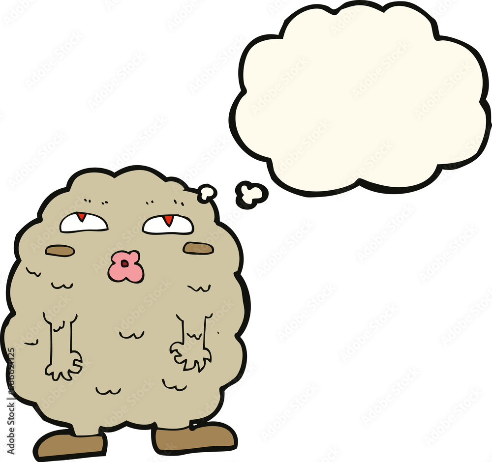 funny cartoon monster with thought bubble funny cartoon monster with thought bubble