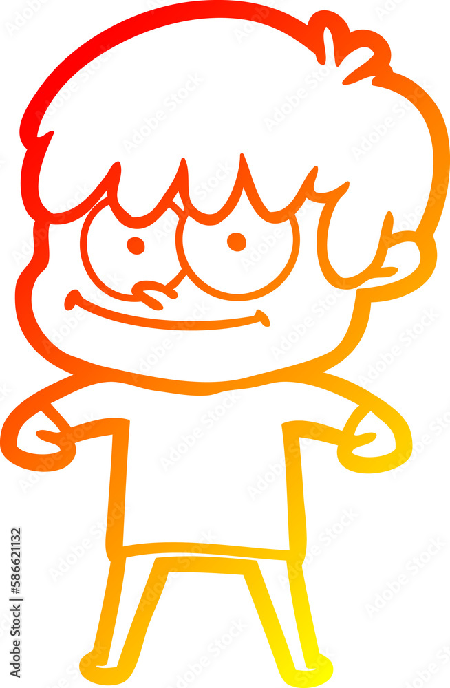 warm gradient line drawing happy cartoon man warm gradient line drawing happy cartoon man