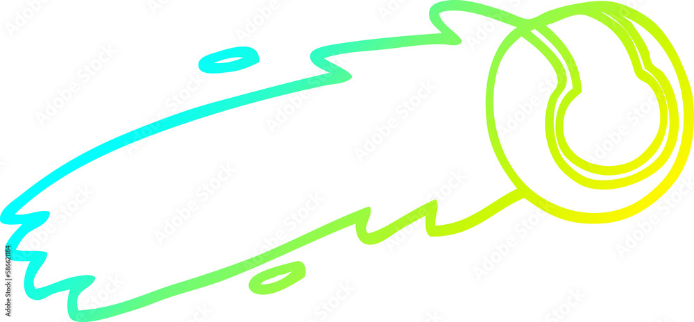 cold gradient line drawing cartoon flying tennis ball cold gradient line drawing cartoon flying tennis ball
