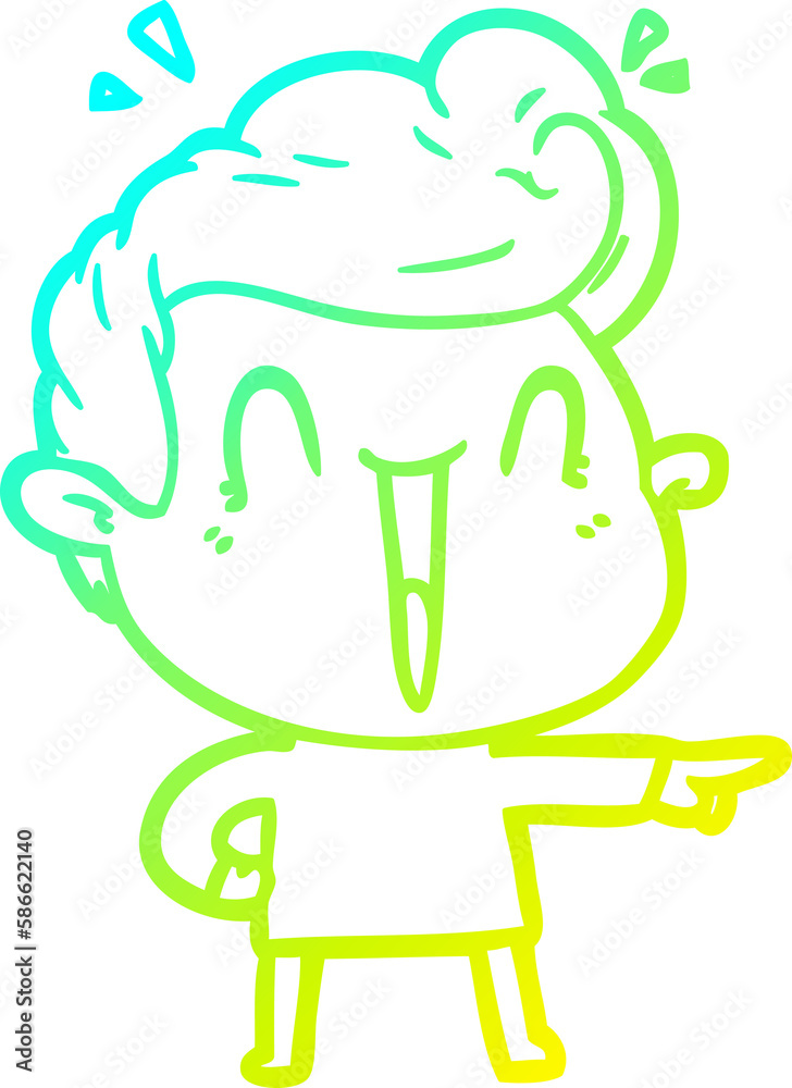 cold gradient line drawing cartoon excited man cold gradient line drawing cartoon excited man