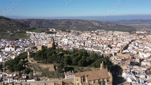 Aerial drone footage of Antequera: a spanish medieval and moorish town in Andalusia