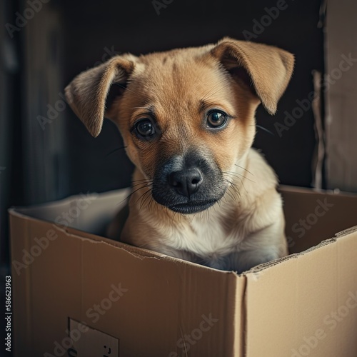 Sad Abandoned Puppy Dog Needs a Home: Please Adopt Stray Animals, Generative AI