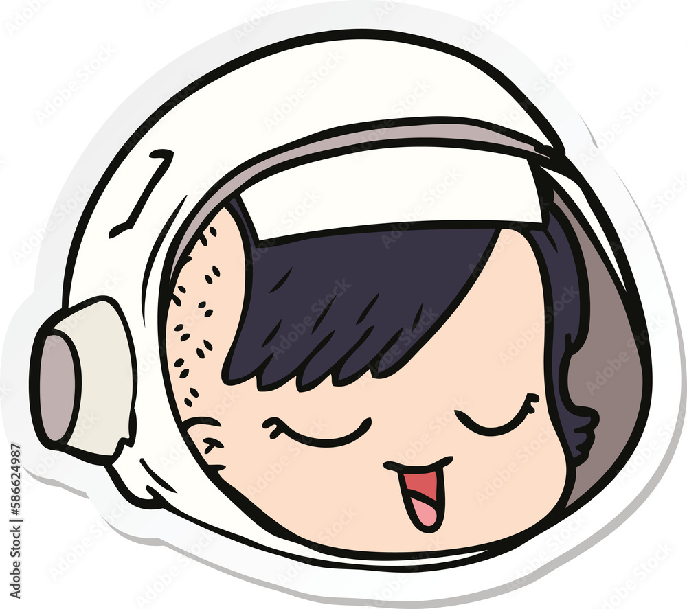Fototapeta premium sticker of a cartoon astronaut face