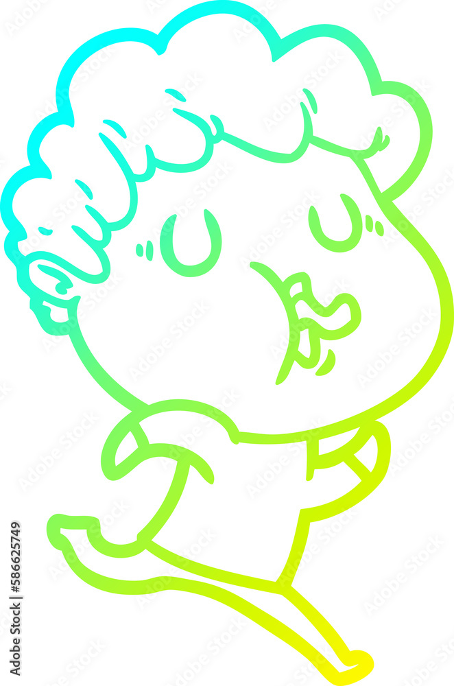 cold gradient line drawing cartoon man singing cold gradient line drawing cartoon man singing