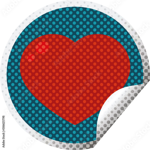 heart symbol graphic circular sticker
