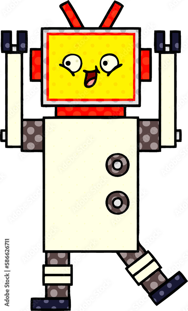 comic book style cartoon robot comic book style cartoon robot