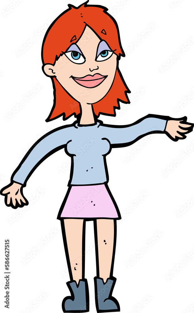 cartoon woman making hand gesture cartoon woman making hand gesture