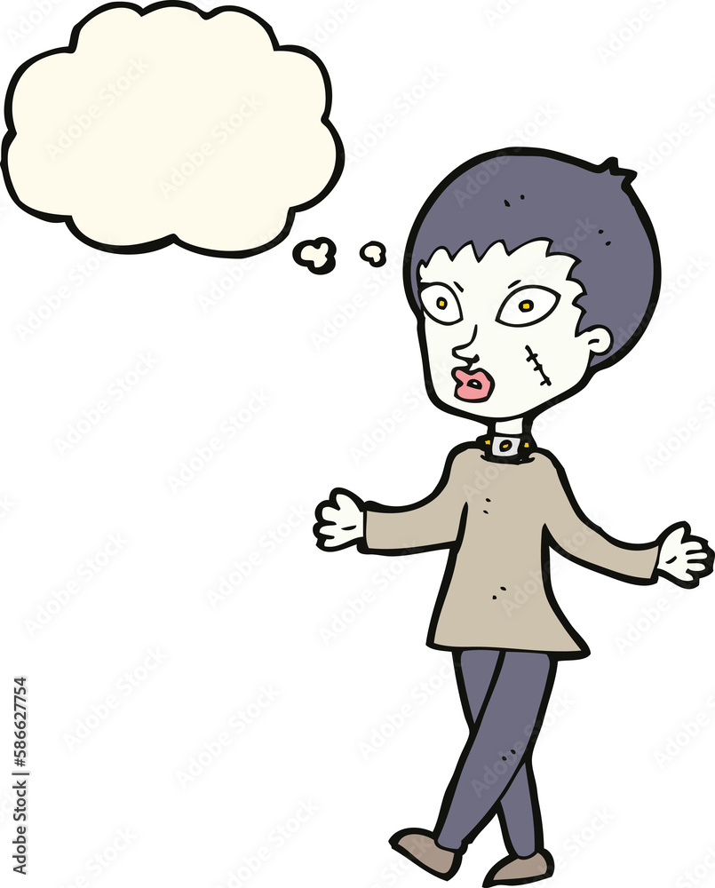 cartoon halloween zombie woman with thought bubble cartoon halloween zombie woman with thought bubble