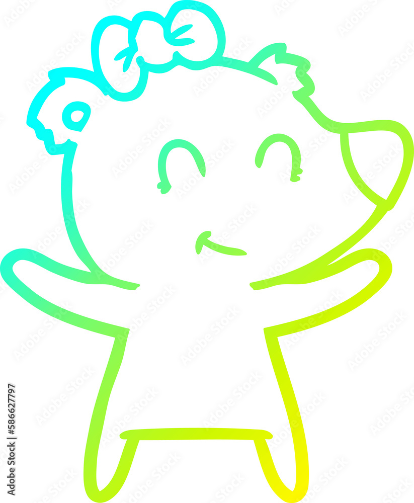 cold gradient line drawing female bear cartoon cold gradient line drawing female bear cartoon