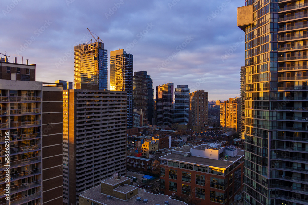 View on Skyscrapers in Toronto Ontario Canada