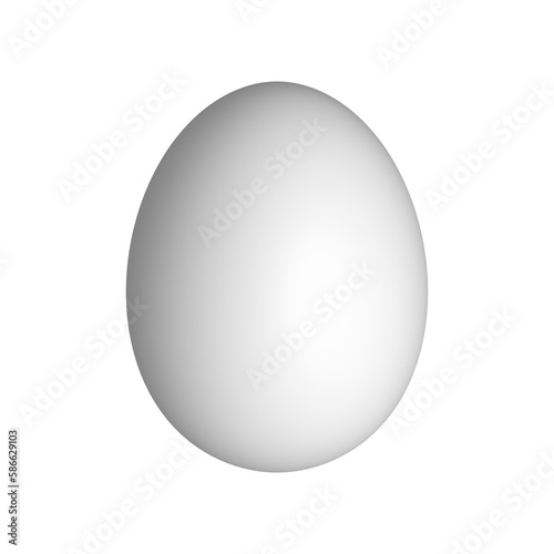 White Chicken Egg isolated on white background.