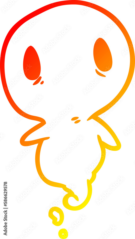 warm gradient line drawing cute ghost warm gradient line drawing cute ghost