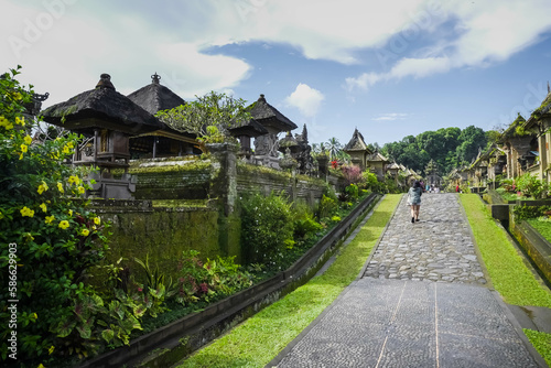 Penglipuran Village, Bali, Indonesia. This place is one of the cleanest villages in the world and contains traditional Balinese houses.