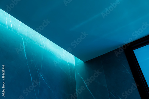Canvas-taulu interior hidden LED lighting inside granite wall. luxury design.
