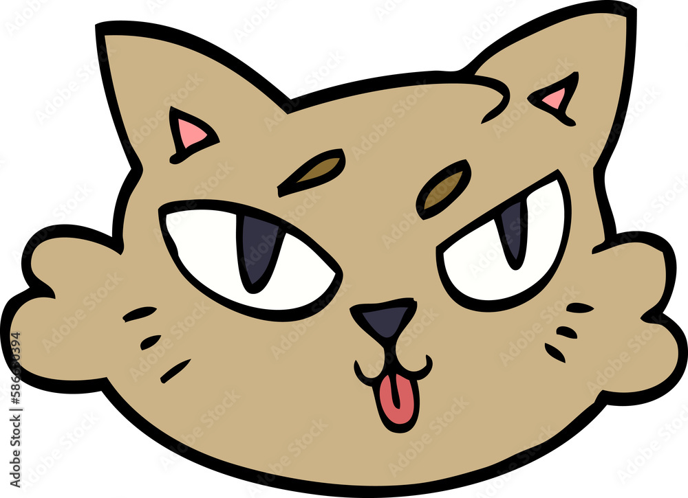 Fototapeta premium cartoon doodle of a cats face