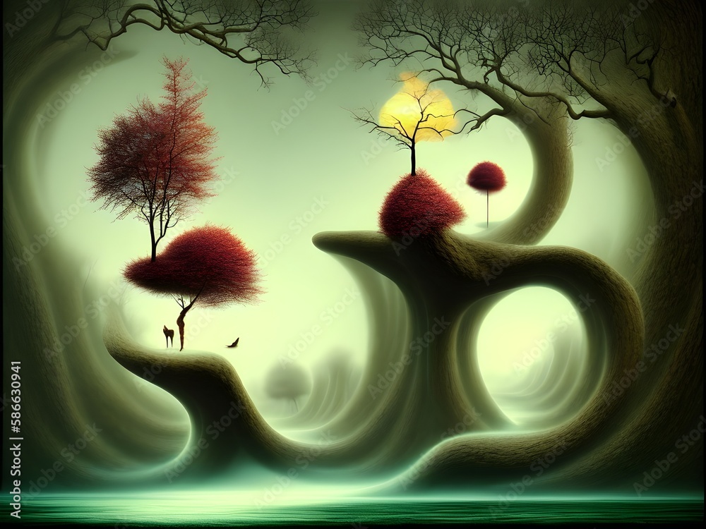 Fototapeta premium Surreal Art, Generative AI Illustration