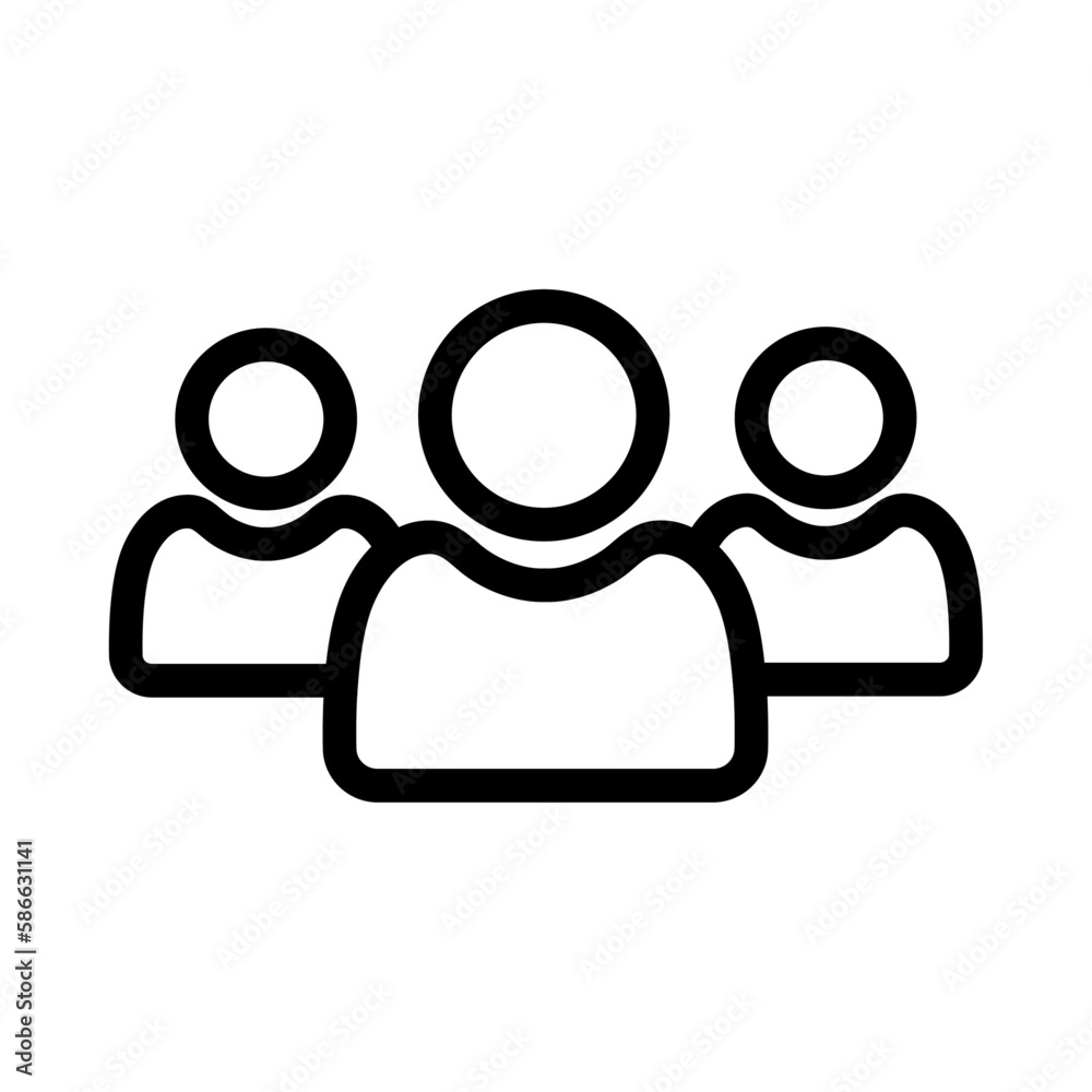Group business icon with black outline style. business, vector, group, icon, set, symbol, people. Vector illustration Group business icon with black outline style. business, vector, group, icon, set, symbol, people. Vector illustration