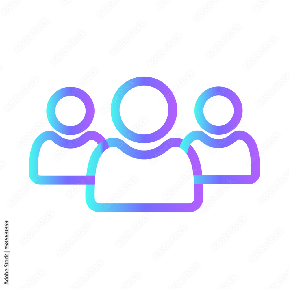 Group business icon with black outline style. business, vector, group, icon, set, symbol, people. Vector illustration