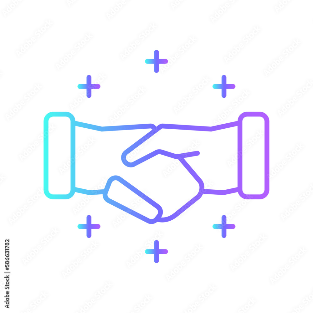 handshake business icon with black outline style. business, icon, checklist, symbol, document, vector, report. Vector illustration