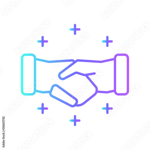 handshake business icon with black outline style. business, icon, checklist, symbol, document, vector, report. Vector illustration © SkyPark