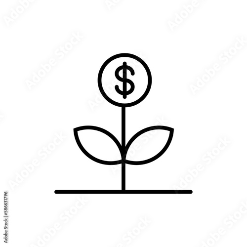 money business icon with black outline style. business, vector, group, icon, set, symbol, people. Vector illustration