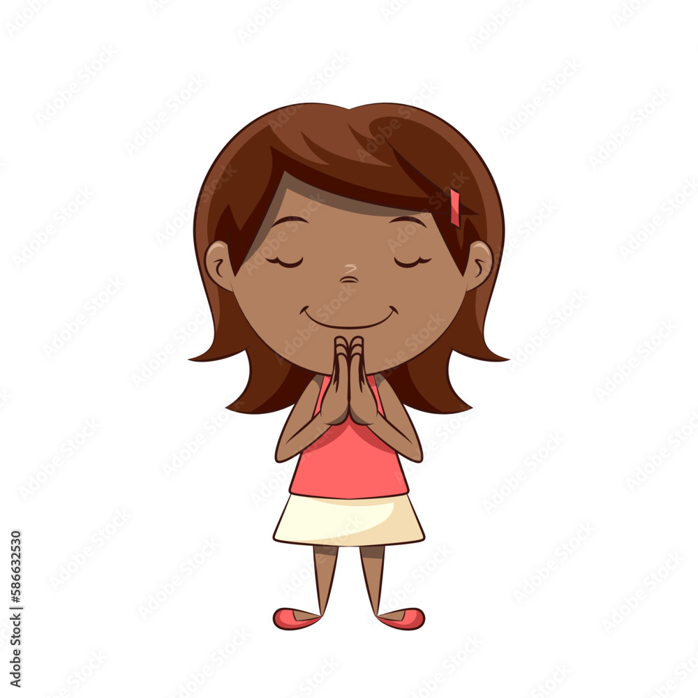 Little girl praying, standing, child, giving thanks Little girl praying, standing, child, giving thanks