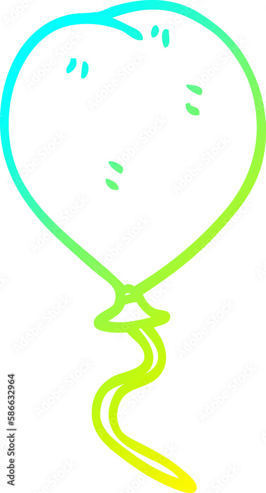 cold gradient line drawing cartoon balloon cold gradient line drawing cartoon balloon