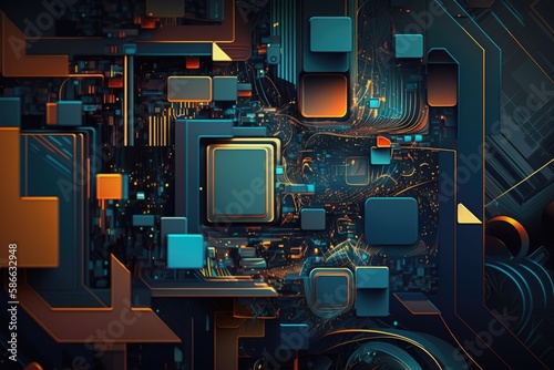 an abstract background image that represents the complexity of the digital world Generative AI