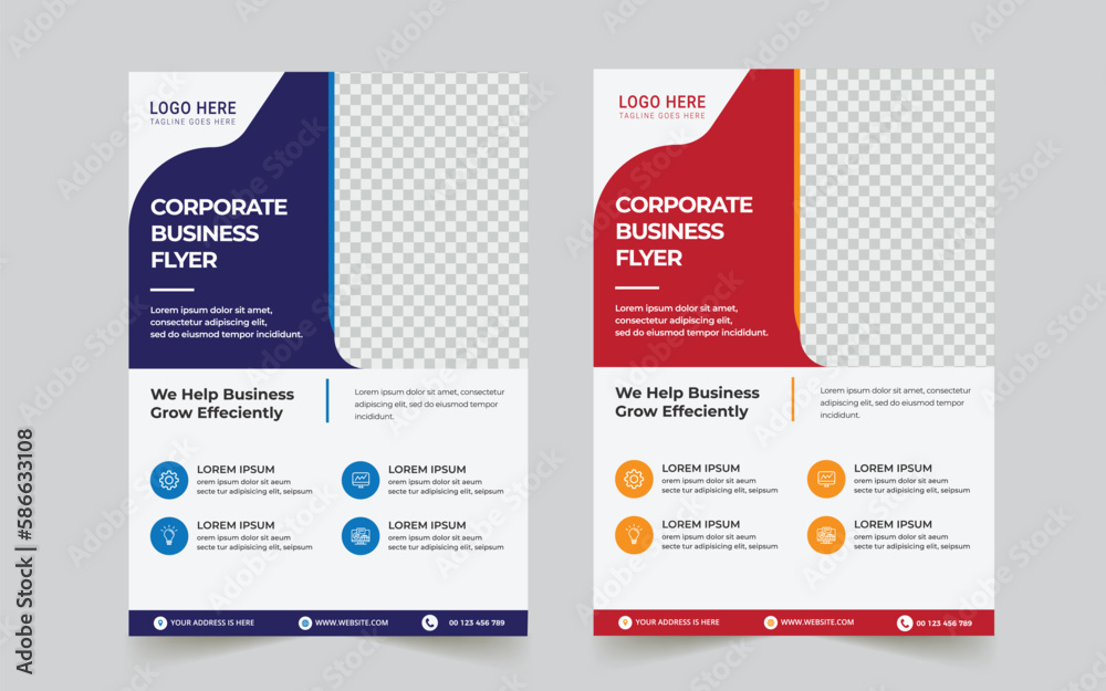 Obraz premium creative corporate abstract shape trendy flyer magazine leaflet design with creative abstract geometric shape template design 