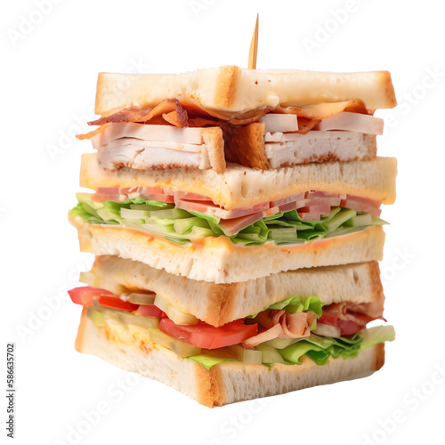 club sandwich isolated on transparent background