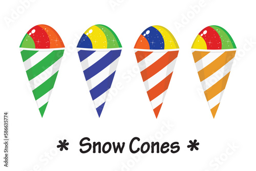 snow cones design vector flat isolated illustration