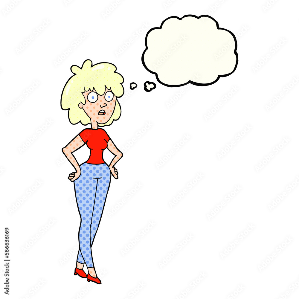 thought bubble cartoon surprised woman thought bubble cartoon surprised woman