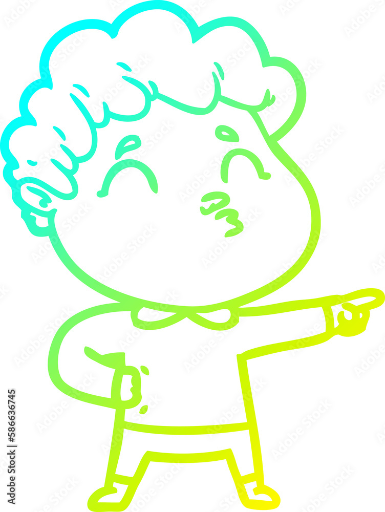cold gradient line drawing cartoon man pouting cold gradient line drawing cartoon man pouting