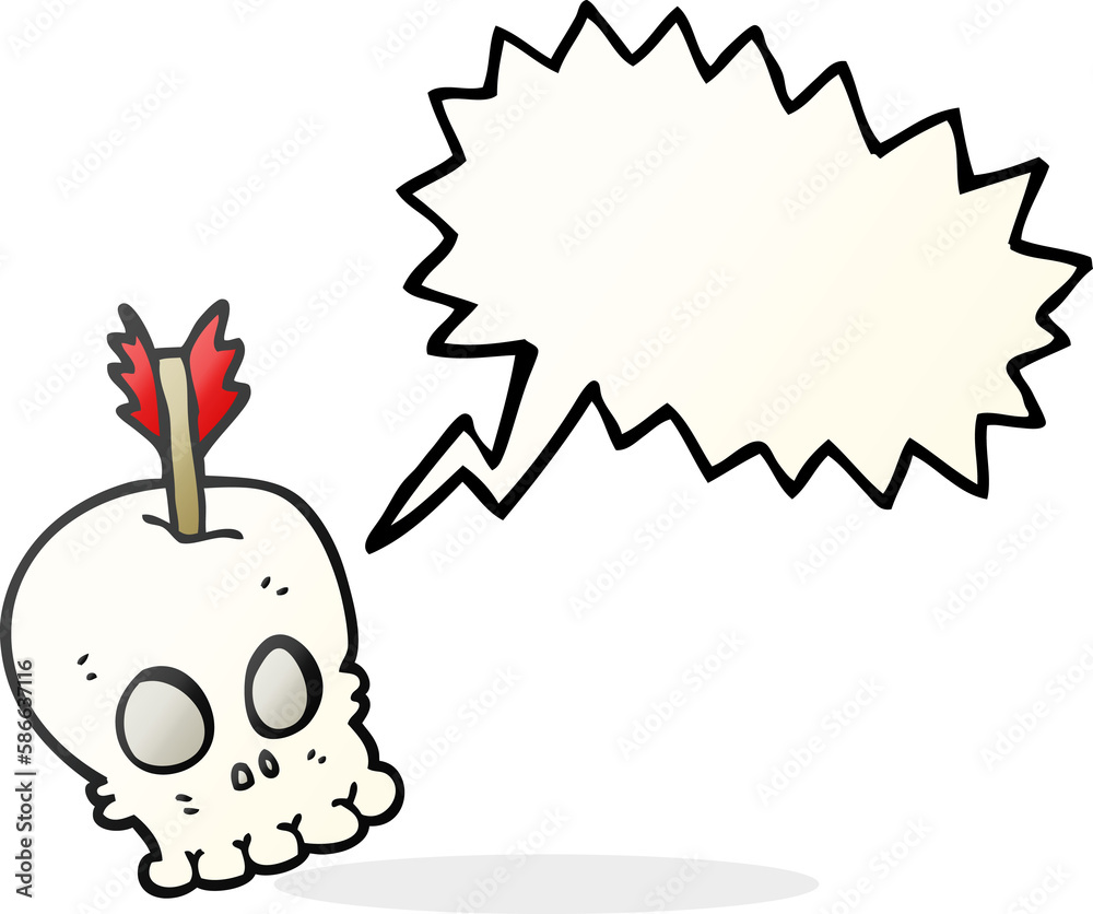 speech bubble cartoon skull with arrow speech bubble cartoon skull with arrow