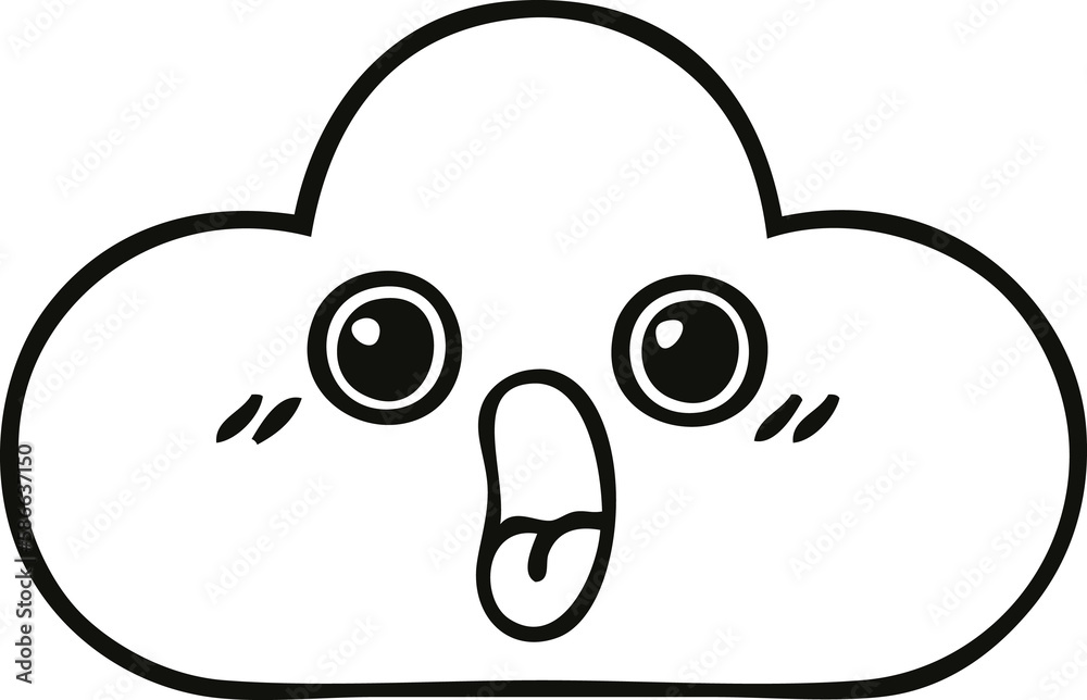 line drawing cartoon snow cloud line drawing cartoon snow cloud