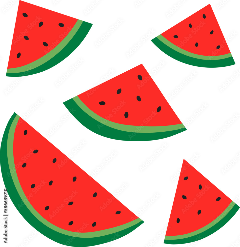 Watermelon slices tropical fruit vector illustration Watermelon slices tropical fruit vector illustration
