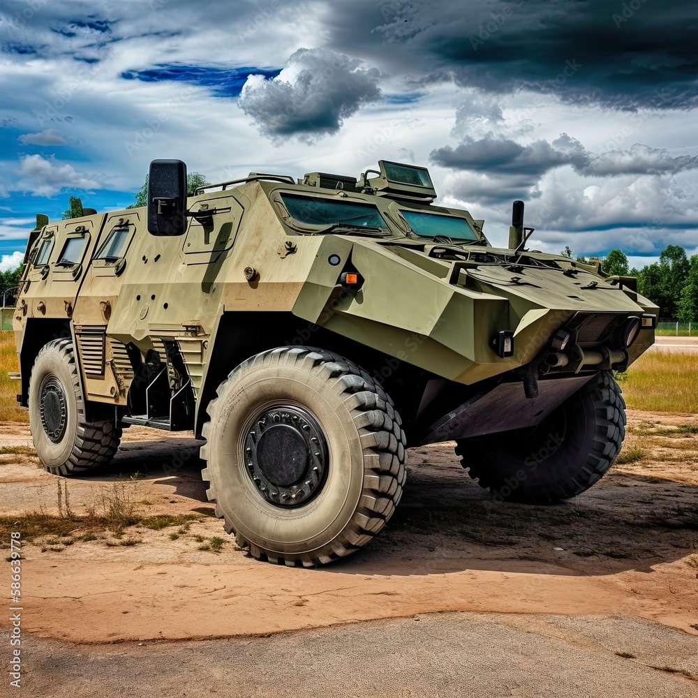 A Modern Military Vehicle: Armed, Protected, and Ready for War: Generative AI