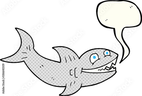 comic book speech bubble cartoon shark