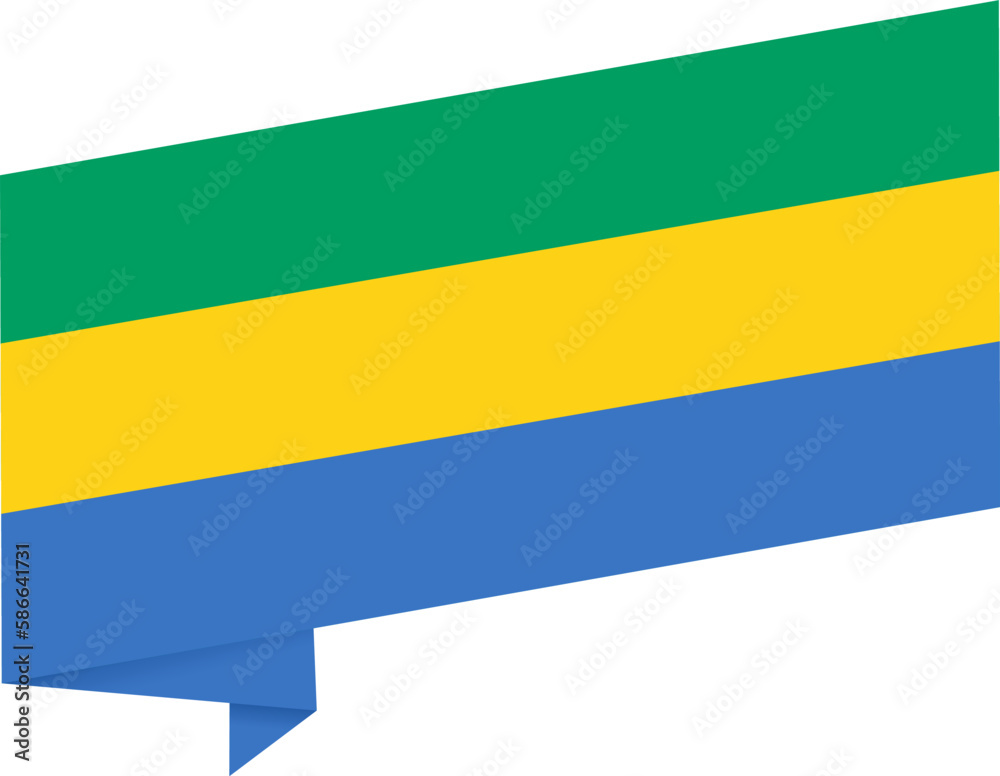 Gabon flag wave isolated on png or transparent background Stock Vector ...