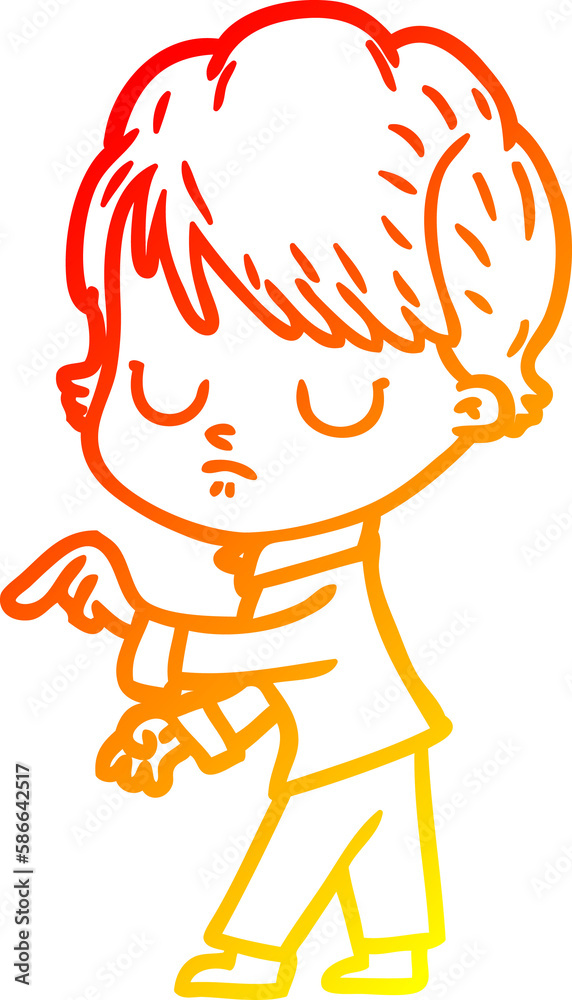 warm gradient line drawing cartoon woman warm gradient line drawing cartoon woman