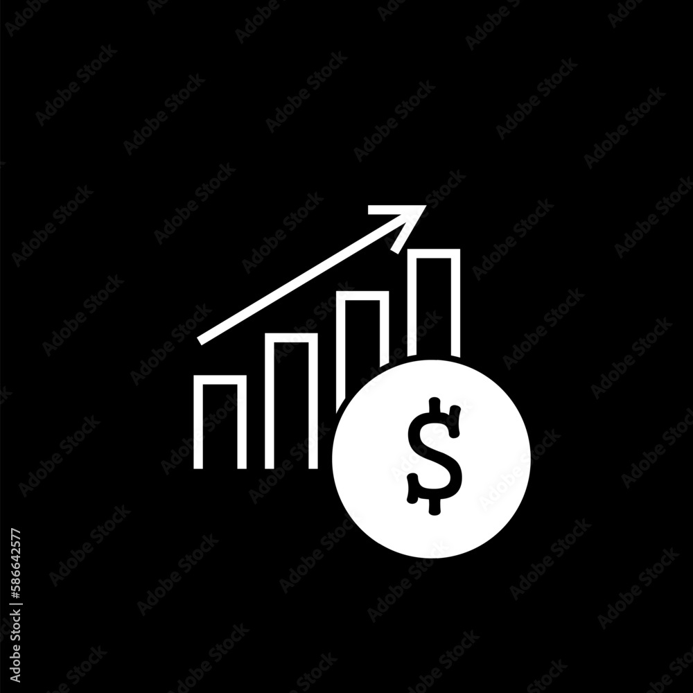 Financial Chart icon image isolated on black background Financial Chart icon image isolated on black background