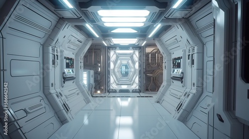 Bright spaceship interior